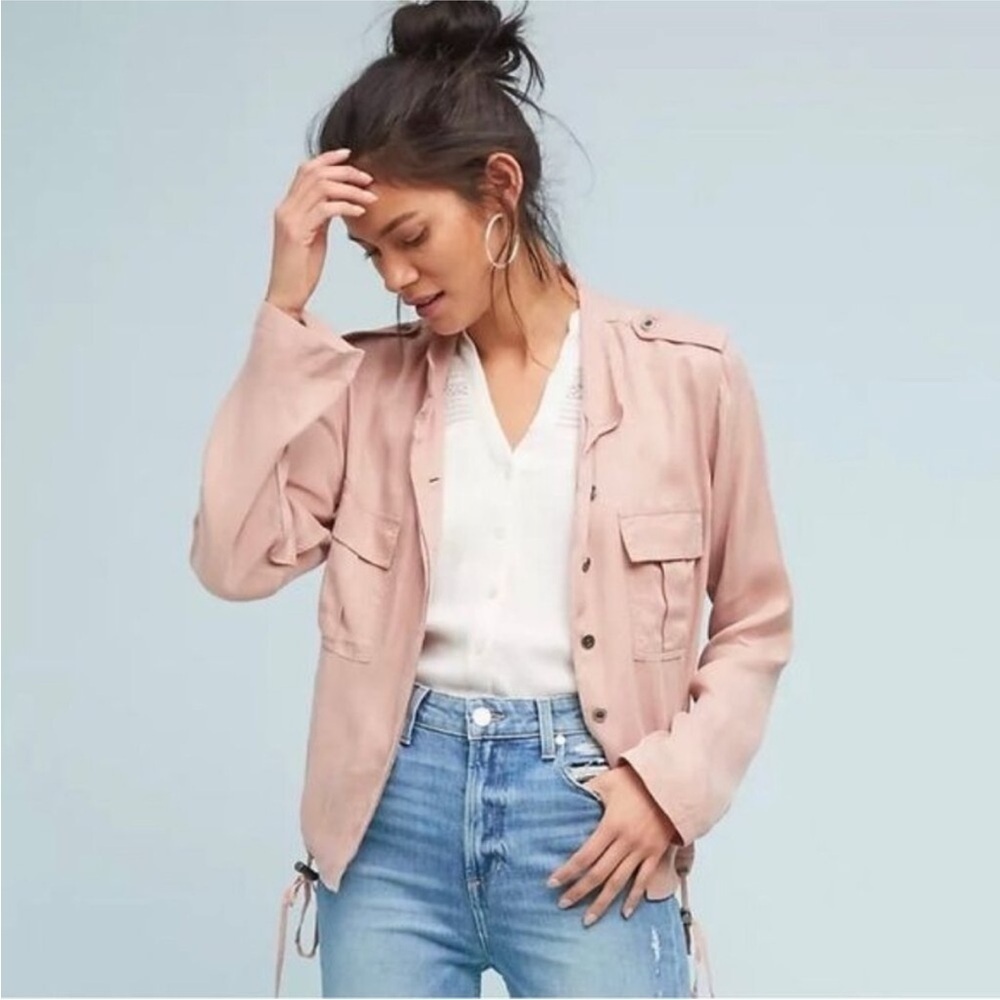 Rails Womens Rowen Jacket‎ in Blush Pink Utility Size Small Button Front Casual